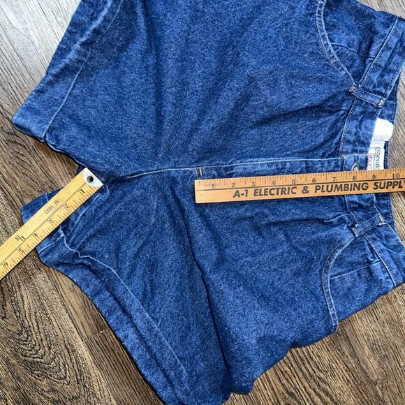 Vtg ESSENTIALS SPORT High Waist Mom Denim Jean Shorts sz 12 Cuffed - Picture 3 of 4